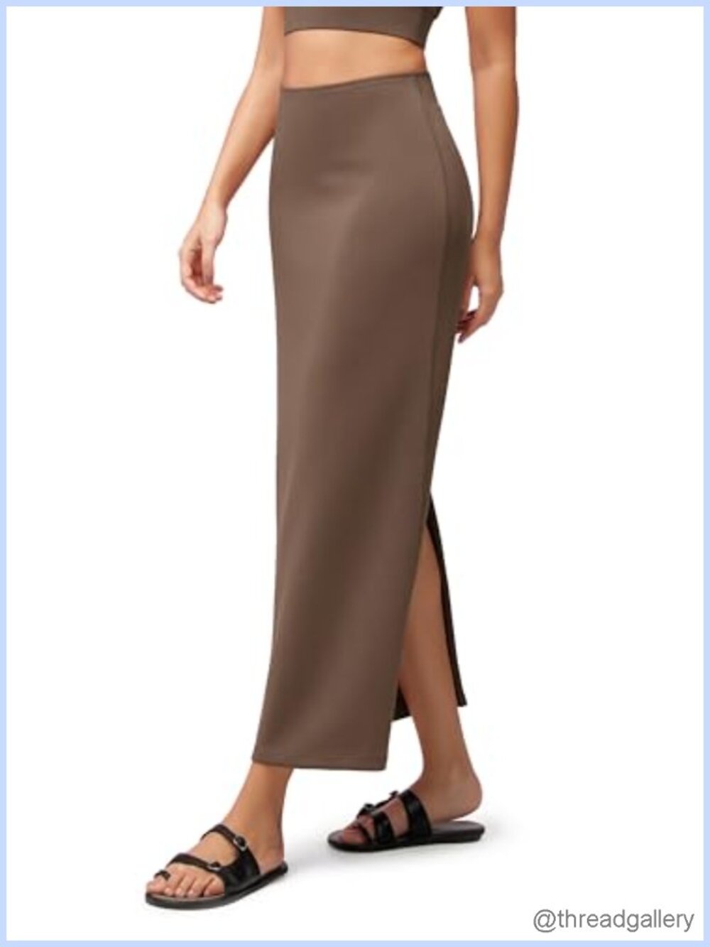 Modal Soft Maxi Skirt High Waist Back Slit Long Pencil Skirt